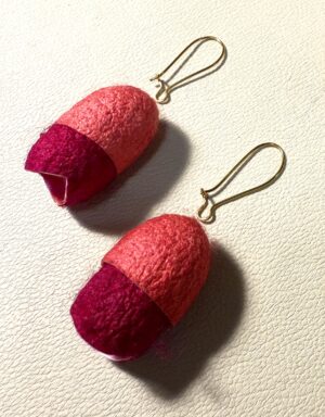 Σκουλαρίκια Κουκούλι από Μετάξι Red